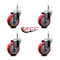 Service Caster 4'' Red Polyurethane Wheel Swivel 7/16'' Grip Ring Stem Caster Set, 4PK SCC-GR20S414-PPUB-RED-716138-4 - alternate 3